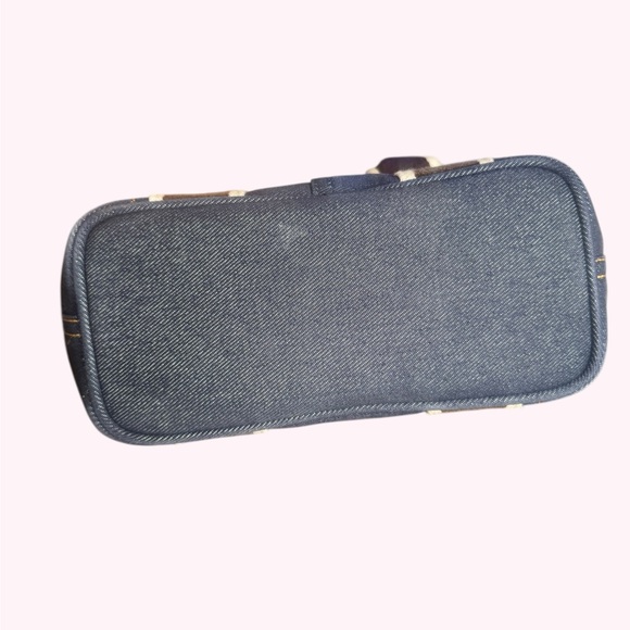 Vintage Coach Hamptons Blue Denim Mini Tote Pink Leather Handles Trim - Picture 5 of 9